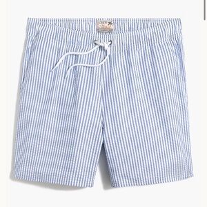 J. Crew 6” Seersucker Swim Trunks, Size XL.